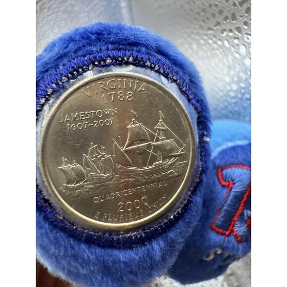 #10 Virginia State Beanie Bear By Limited Treasures New With Tags And Quarter - Picture 4 of 11